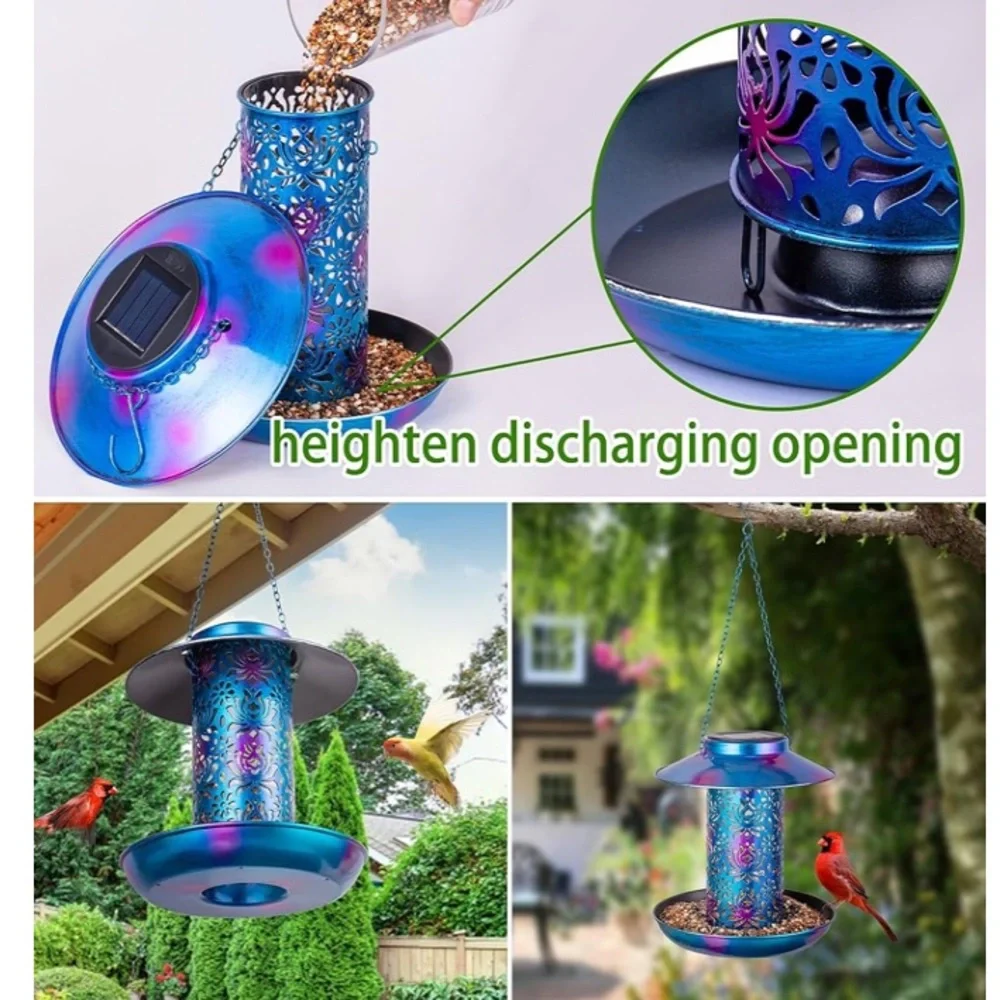 Solar-Powered Blue Bird Feeder